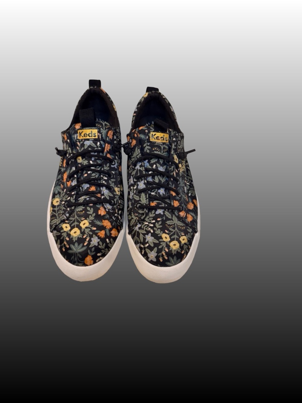 Keds x Rifle Paper Co Triple Kick Platform Sneaker Black Floral Casual Sz 8 - Picture 4 of 8